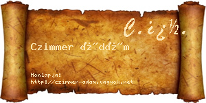 Czimmer Ádám névjegykártya